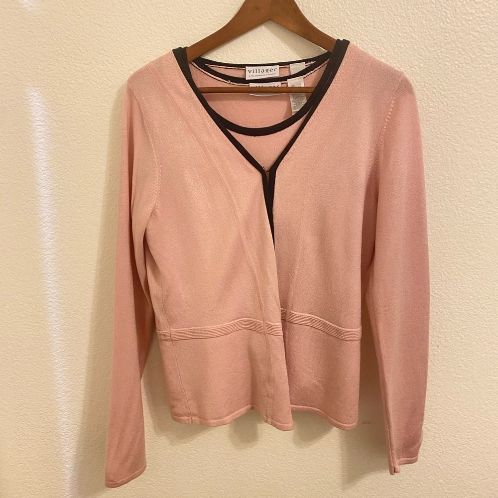 Pink Cardigan Sweater Set by Liz Claiborne Matching Sweater Set, M